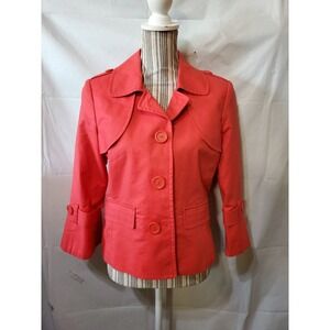 Rafaella Fitted Jacket Cotton/Spandex Womens M Coral Casual Career Cropped